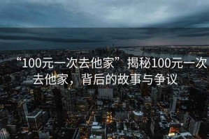 “100元一次去他家”揭秘100元一次去他家，背后的故事與爭議