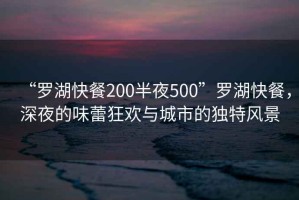 “羅湖快餐200半夜500”羅湖快餐，深夜的味蕾狂歡與城市的獨特風(fēng)景