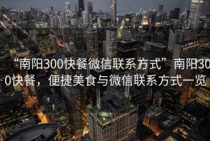 “南陽(yáng)300快餐微信聯(lián)系方式”南陽(yáng)300快餐，便捷美食與微信聯(lián)系方式一覽