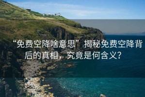 “免費空降啥意思”揭秘免費空降背后的真相，究竟是何含義？