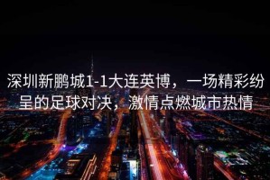 深圳新鵬城1-1大連英博，一場(chǎng)精彩紛呈的足球對決，激情點(diǎn)燃城市熱情
