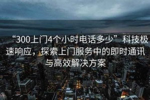 “300上門(mén)4個(gè)小時(shí)電話(huà)多少”科技極速響應，探索上門(mén)服務(wù)中的即時(shí)通訊與高效解決方案
