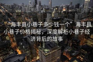 “海豐縣小巷子多少錢(qián)一個(gè)”海豐縣小巷子價(jià)格揭秘，深度解析小巷子經(jīng)濟背后的故事