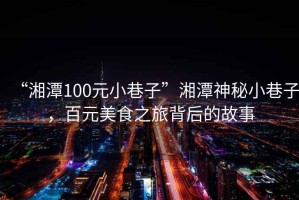 “湘潭100元小巷子”湘潭神秘小巷子，百元美食之旅背后的故事