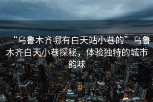 “烏魯木齊哪有白天站小巷的”烏魯木齊白天小巷探秘，體驗獨特的城市韻味