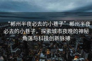 “郴州半夜必去的小巷子”郴州半夜必去的小巷子，探索城市夜晚的神秘角落與科技創(chuàng  )新脈搏
