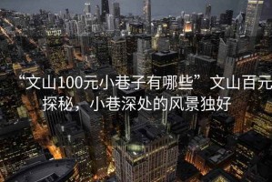 “文山100元小巷子有哪些”文山百元探秘，小巷深處的風(fēng)景獨好