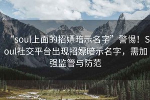 “soul上面的招嫖暗示名字”警惕！Soul社交平臺出現招嫖暗示名字，需加強監管與防范