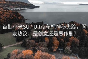 首批小米SU7 Ultra車(chē)標神秘失蹤，網(wǎng)友熱議，是創(chuàng  )意還是惡作??？