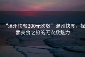 “溫州快餐300無(wú)次數”溫州快餐，探索美食之旅的無(wú)次數魅力