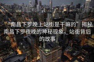 “南昌下羅晚上站街是干嘛的”揭秘南昌下羅夜晚的神秘現象，站街背后的故事