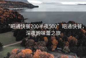 “昭通快餐200半夜500”昭通快餐，深夜的味蕾之旅