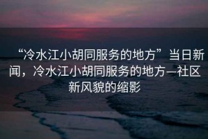 “冷水江小胡同服務(wù)的地方”當日新聞，冷水江小胡同服務(wù)的地方—社區新風(fēng)貌的縮影
