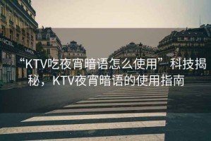 “KTV吃夜宵暗語(yǔ)怎么使用”科技揭秘，KTV夜宵暗語(yǔ)的使用指南