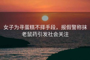 女子為尋蛋糕不擇手段，報假警稱(chēng)抹老鼠藥引發(fā)社會(huì )關(guān)注