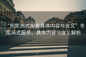 “東莞36式服務(wù)具體內容與含義”東莞36式服務(wù)，具體內容與含義解析