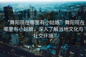 “舞陽(yáng)現在哪里有小姑娘”舞陽(yáng)現在哪里有小姑娘，深入了解當地文化與社交環(huán)境