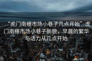 “虎門(mén)南柵市場(chǎng)小巷子幾點(diǎn)開(kāi)始”虎門(mén)南柵市場(chǎng)小巷子新貌，早晨的繁華與活力從幾點(diǎn)開(kāi)始