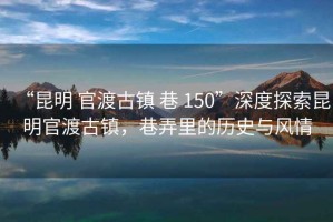 “昆明 官渡古鎮 巷 150”深度探索昆明官渡古鎮，巷弄里的歷史與風(fēng)情