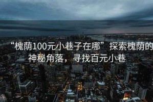 “槐蔭100元小巷子在哪”探索槐蔭的神秘角落，尋找百元小巷