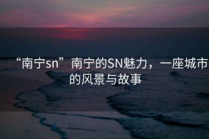“南寧sn”南寧的SN魅力，一座城市的風(fēng)景與故事