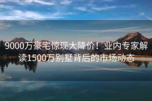 9000萬(wàn)豪宅驚現大降價(jià)！業(yè)內專(zhuān)家解讀1500萬(wàn)別墅背后的市場(chǎng)動(dòng)態(tài)