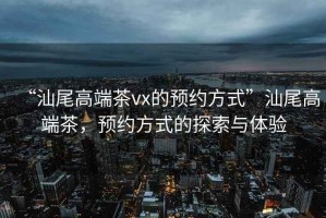 “汕尾高端茶vx的預約方式”汕尾高端茶，預約方式的探索與體驗