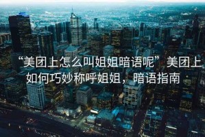 “美團上怎么叫姐姐暗語(yǔ)呢”美團上如何巧妙稱(chēng)呼姐姐，暗語(yǔ)指南