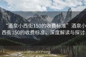 “酒泉小西街150的收費標準”酒泉小西街150的收費標準，深度解讀與探討