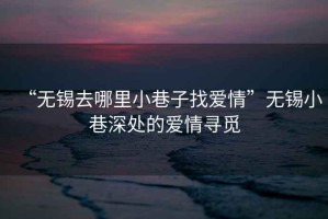“無(wú)錫去哪里小巷子找愛(ài)情”無(wú)錫小巷深處的愛(ài)情尋覓