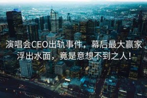 演唱會(huì )CEO出軌事件，幕后最大贏(yíng)家浮出水面，竟是意想不到之人！