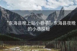 “東?？h晚上站小巷子”東?？h夜晚的小巷探秘
