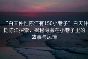 “白天仲愷陳江有150小巷子”白天仲愷陳江探索，揭秘隱藏在小巷子里的故事與風(fēng)情