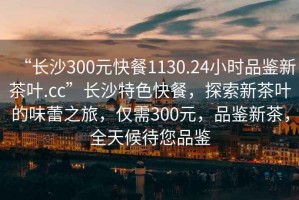 “長(cháng)沙300元快餐1130.24小時(shí)品鑒新茶葉.cc”長(cháng)沙特色快餐，探索新茶葉的味蕾之旅，僅需300元，品鑒新茶，全天候待您品鑒