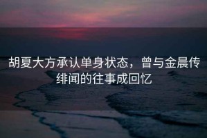 胡夏大方承認單身狀態(tài)，曾與金晨傳緋聞的往事成回憶