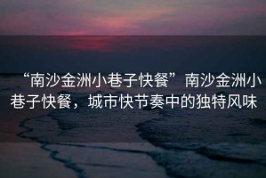 “南沙金洲小巷子快餐”南沙金洲小巷子快餐，城市快節奏中的獨特風(fēng)味