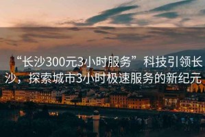 “長(cháng)沙300元3小時(shí)服務(wù)”科技引領(lǐng)長(cháng)沙，探索城市3小時(shí)極速服務(wù)的新紀元