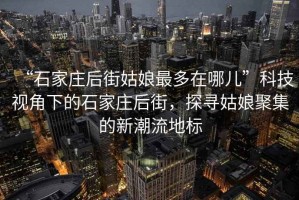 “石家莊后街姑娘最多在哪兒”科技視角下的石家莊后街，探尋姑娘聚集的新潮流地標