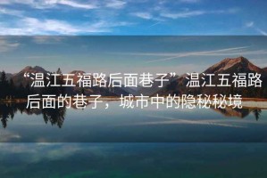 “溫江五福路后面巷子”溫江五福路后面的巷子，城市中的隱秘秘境