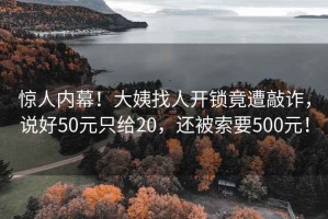 驚人內幕！大姨找人開(kāi)鎖竟遭敲詐，說(shuō)好50元只給20，還被索要500元！