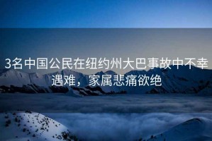 3名中國公民在紐約州大巴事故中不幸遇難，家屬悲痛欲絕