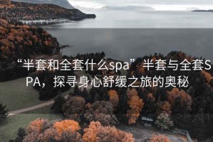 “半套和全套什么spa”半套與全套SPA，探尋身心舒緩之旅的奧秘