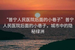 “普寧人民醫院后面的小巷子”普寧人民醫院后面的小巷子，城市中的隱秘綠洲