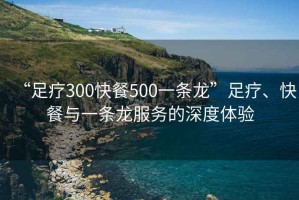 “足療300快餐500一條龍”足療、快餐與一條龍服務(wù)的深度體驗