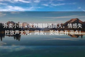 外賣(mài)小哥深夜救醒醉酒路人，情感失控放聲大哭，網(wǎng)友，英雄也有淚點(diǎn)！