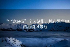 “寧波站街”寧波站街，城市繁華中的獨特風(fēng)景線(xiàn)