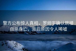 警方公布驚人真相，羅帥宇確認跳樓自殺身亡，背后原因令人唏噓
