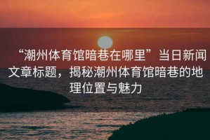 “潮州體育館暗巷在哪里”當日新聞文章標題，揭秘潮州體育館暗巷的地理位置與魅力