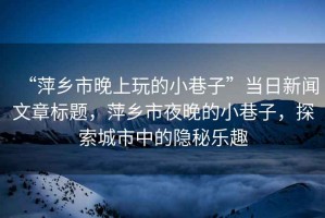 “萍鄉市晚上玩的小巷子”當日新聞文章標題，萍鄉市夜晚的小巷子，探索城市中的隱秘樂(lè )趣