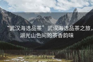 “武漢海選品茶”武漢海選品茶之旅，湖光山色間的茶香韻味
